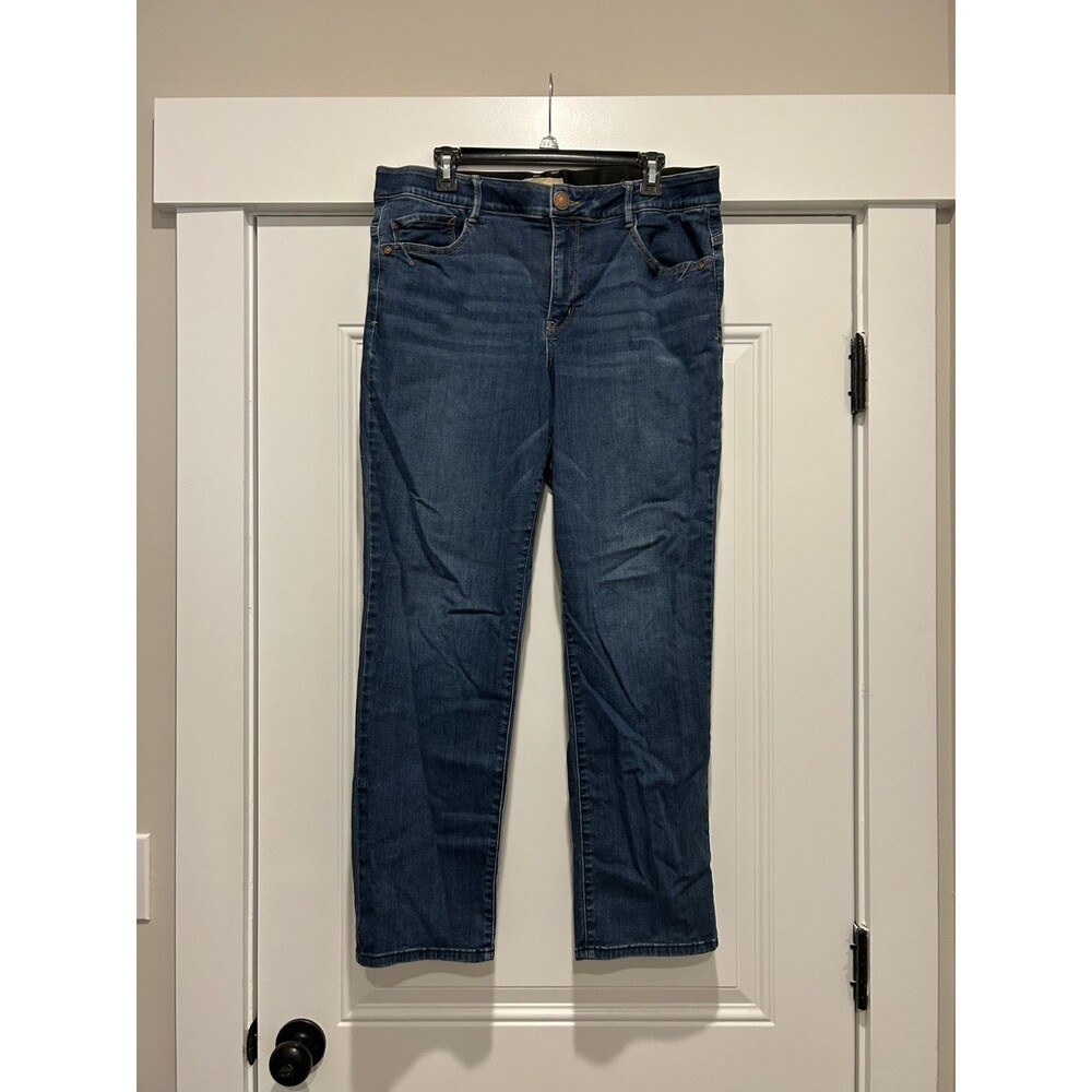 Democracy Ab Solution Bootcut Jeans Dark Blue Size 16 Stretch 5-Pocket Button